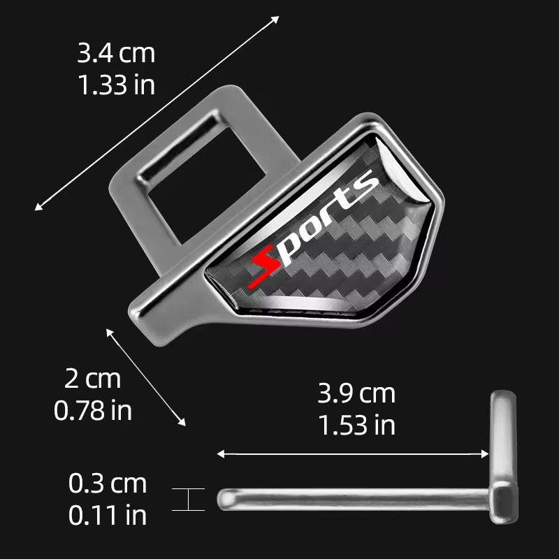 Carbon Fiber Seat Belt Stopper & Buckle Decor Clip