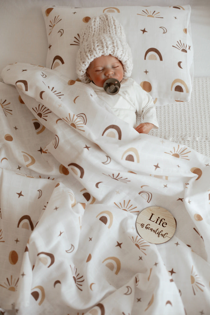 Sky Muslin Cover &amp; Set