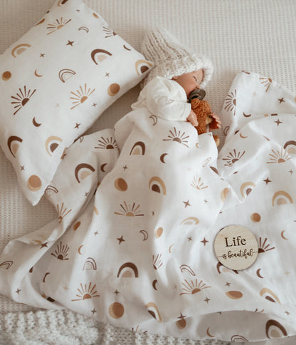 Sky Muslin Cover &amp; Set