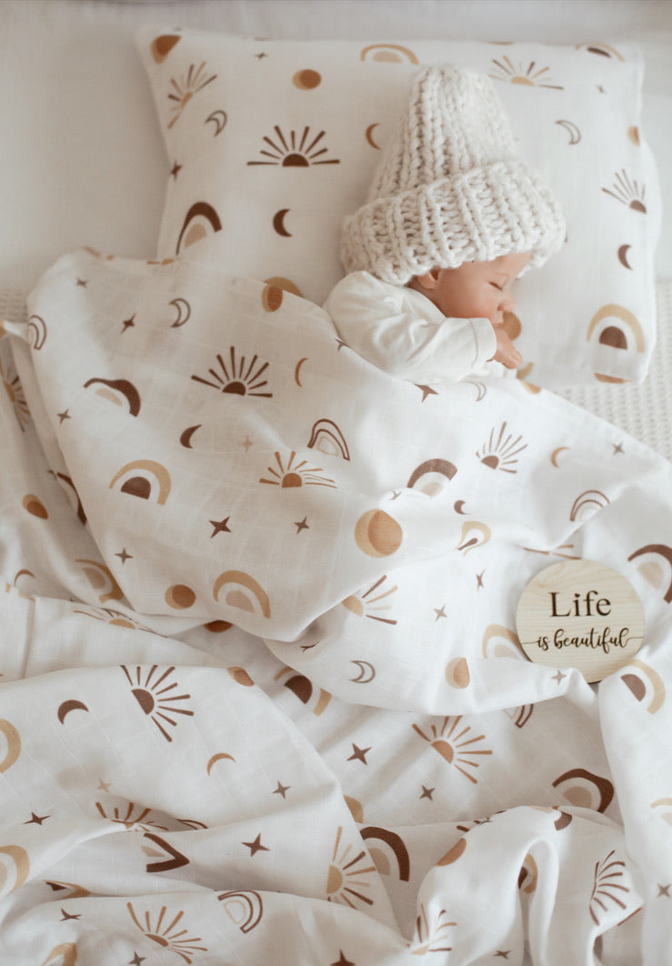 Sky Muslin Cover &amp; Set