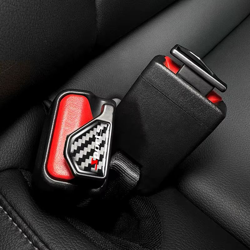 Carbon Fiber Seat Belt Stopper &amp; Buckle Decor Clip