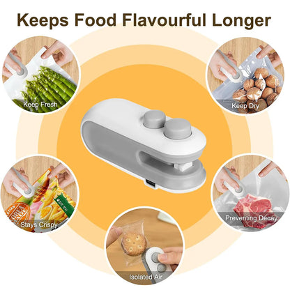 Mini Bag Sealer Rechargeable For Plastic Bags